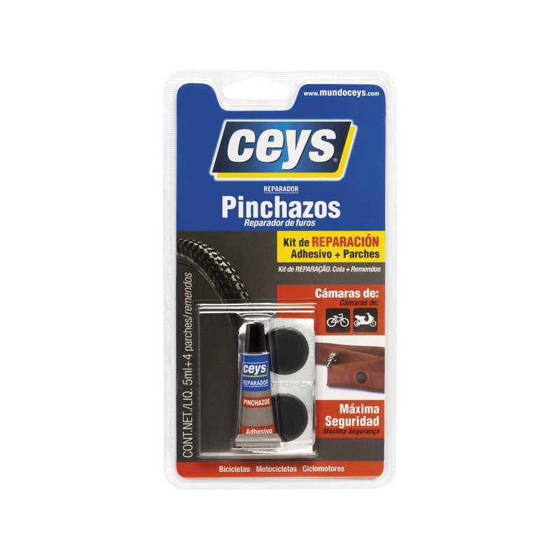 KIT REPARADOR PINCHAZOS CEYS 5 g.+PARCHES