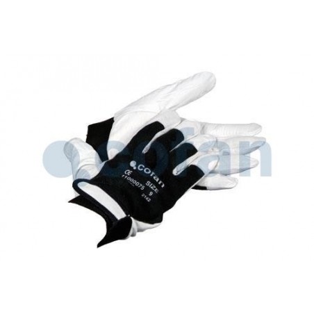 GUANTE PIEL DORSO TELA + VELCRO