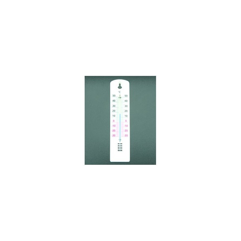 TERMOMETRO INTERIOR/EXTERIOR PLASTICO 20 CM. METAL