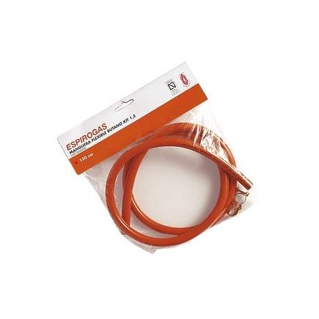 KIT MANGUERA BUTANO C/ABRAZADERAS 1,5 m.