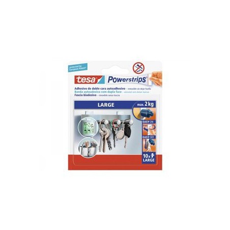 TESA POWERTRIPS LARGA MAX. 2 KG. E/10 UNID.